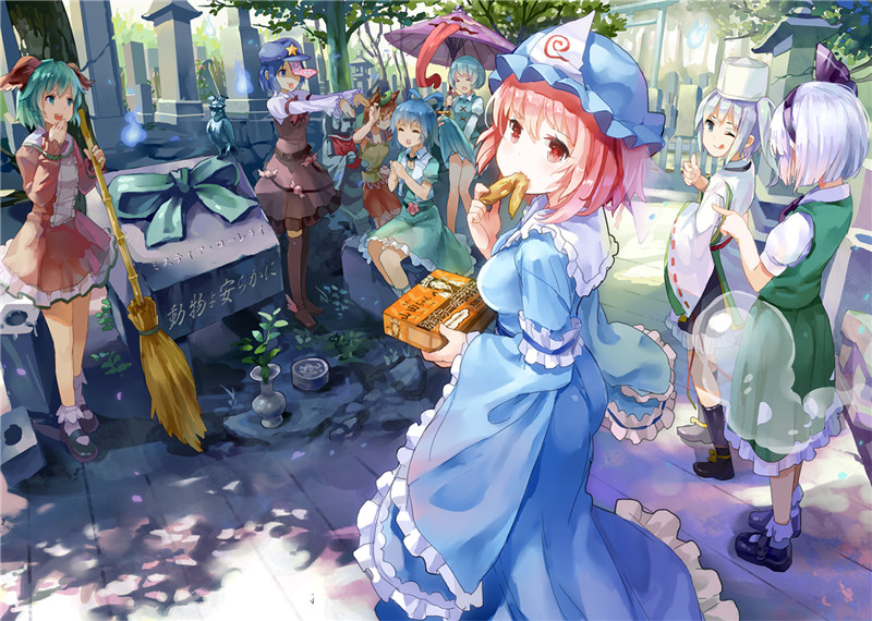 东方project西行寺幽幽子壁纸图包原画插画素材P站同人图合集 - 语可次元 - 二次元美图写真海量免费4K壁纸资源分享