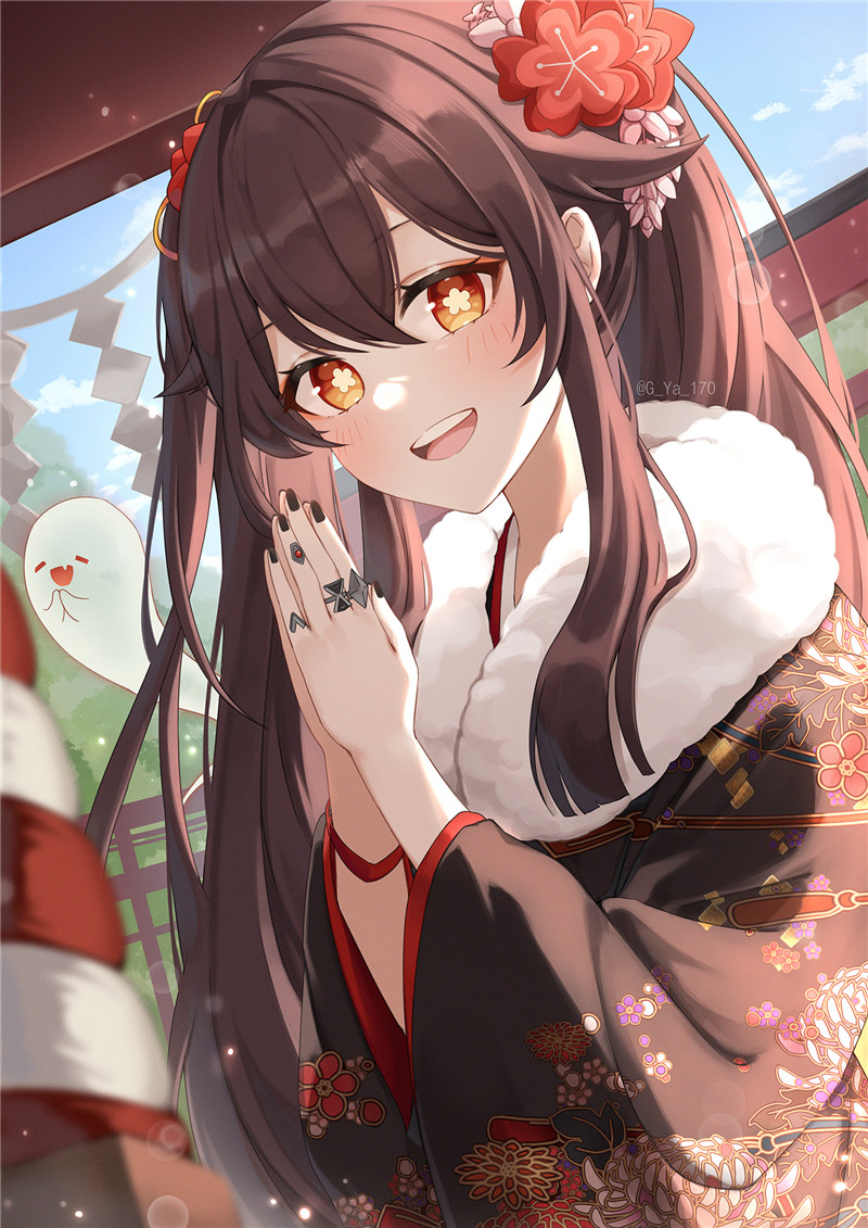 图片[5] - 原神胡桃4K8K超清壁纸立绘p站pixiv原画插画海报画集 - 语可次元 - 二次元美图写真海量免费4K壁纸资源分享