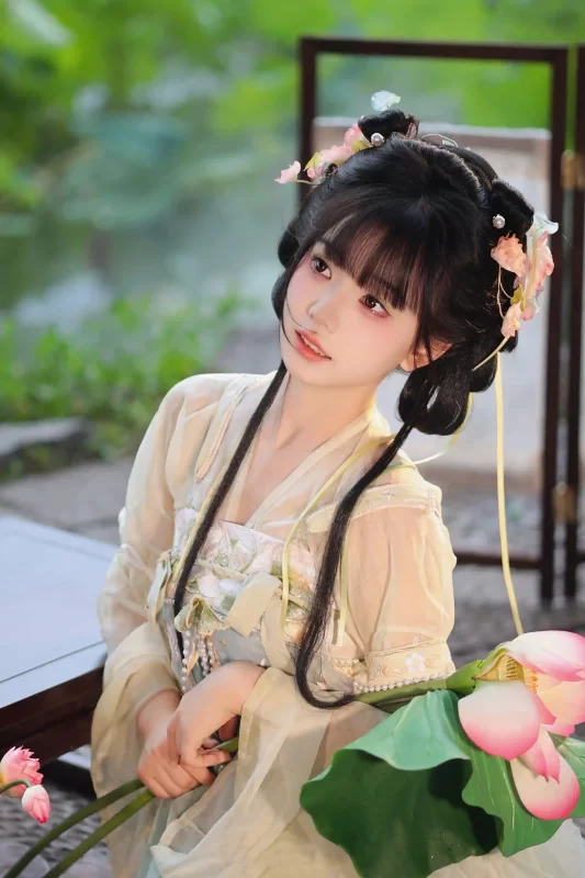 古风少女-荷间雅韵，葡萄伴清欢 - 语可次元 - 二次元美图写真海量资源分享