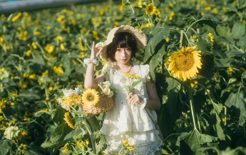 向日葵之约-提篮少女的浪漫 - 语可次元 - 二次元美图写真海量资源分享